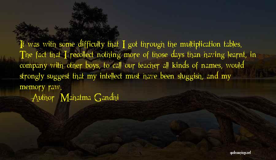 Mahatma Gandhi Quotes: It Was With Some Difficulty That I Got Through The Multiplication Tables. The Fact That I Recollect Nothing More Of