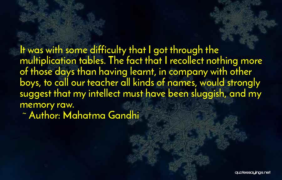 Mahatma Gandhi Quotes: It Was With Some Difficulty That I Got Through The Multiplication Tables. The Fact That I Recollect Nothing More Of