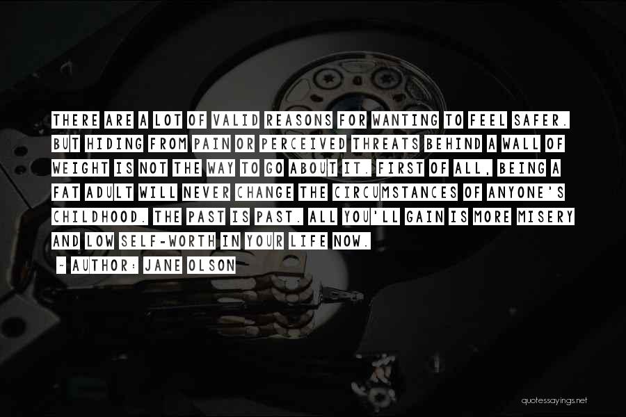 Jane Olson Quotes: There Are A Lot Of Valid Reasons For Wanting To Feel Safer. But Hiding From Pain Or Perceived Threats Behind