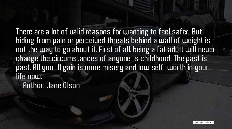 Jane Olson Quotes: There Are A Lot Of Valid Reasons For Wanting To Feel Safer. But Hiding From Pain Or Perceived Threats Behind