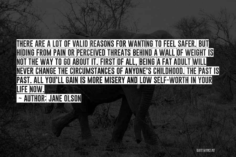 Jane Olson Quotes: There Are A Lot Of Valid Reasons For Wanting To Feel Safer. But Hiding From Pain Or Perceived Threats Behind