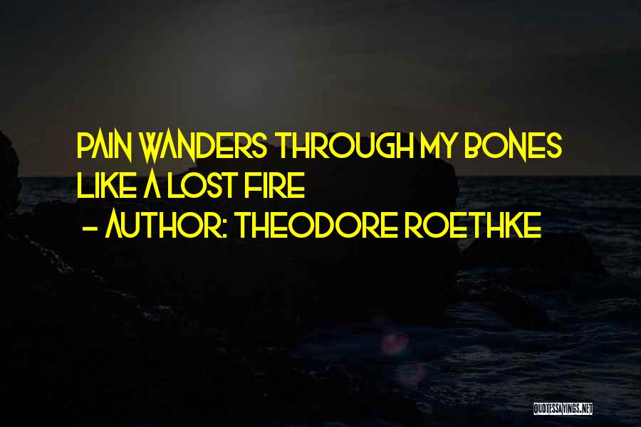 Theodore Roethke Quotes: Pain Wanders Through My Bones Like A Lost Fire