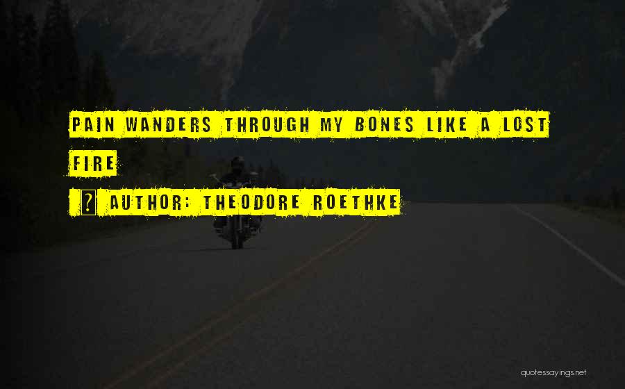 Theodore Roethke Quotes: Pain Wanders Through My Bones Like A Lost Fire