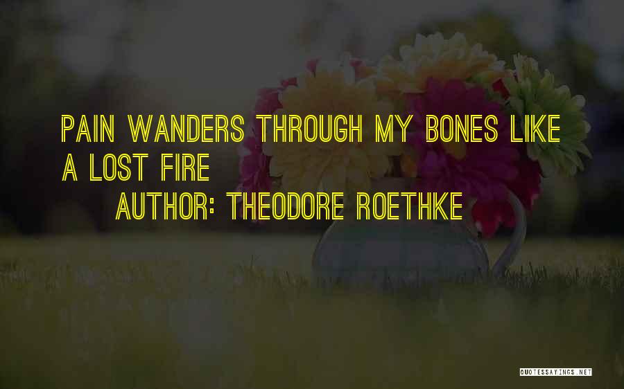 Theodore Roethke Quotes: Pain Wanders Through My Bones Like A Lost Fire