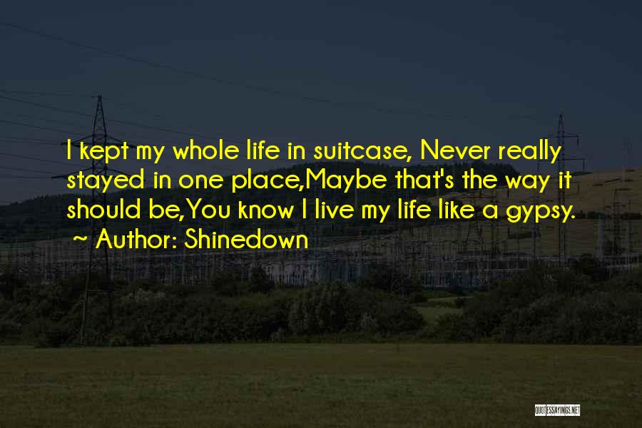 Shinedown Quotes: I Kept My Whole Life In Suitcase, Never Really Stayed In One Place,maybe That's The Way It Should Be,you Know