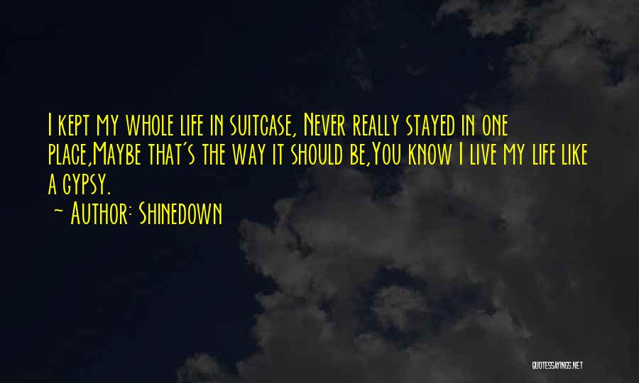 Shinedown Quotes: I Kept My Whole Life In Suitcase, Never Really Stayed In One Place,maybe That's The Way It Should Be,you Know