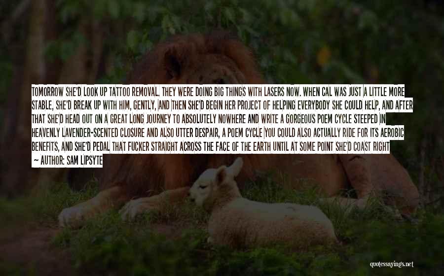 Sam Lipsyte Quotes: Tomorrow She'd Look Up Tattoo Removal. They Were Doing Big Things With Lasers Now. When Cal Was Just A Little