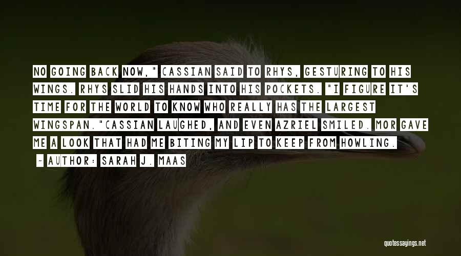 Sarah J. Maas Quotes: No Going Back Now, Cassian Said To Rhys, Gesturing To His Wings. Rhys Slid His Hands Into His Pockets. I