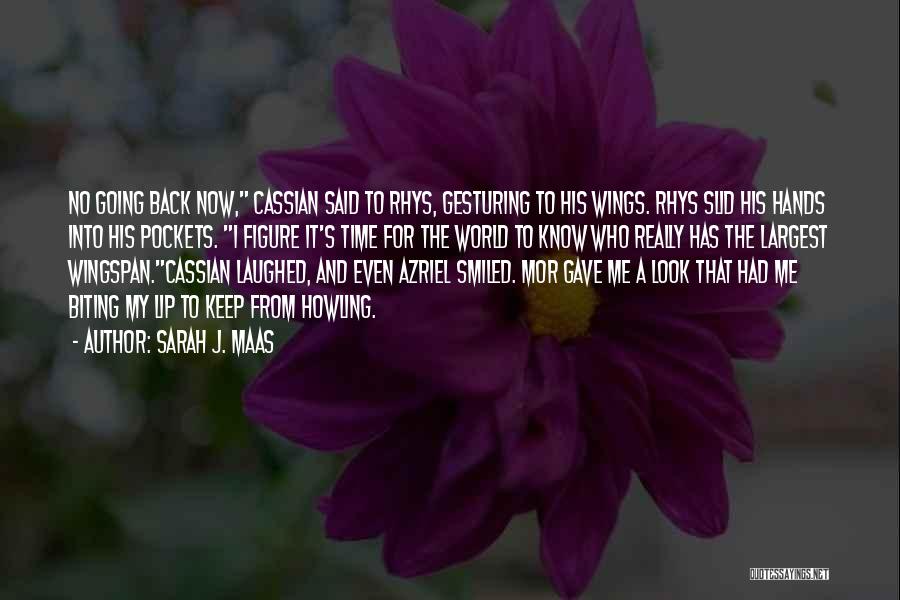 Sarah J. Maas Quotes: No Going Back Now, Cassian Said To Rhys, Gesturing To His Wings. Rhys Slid His Hands Into His Pockets. I