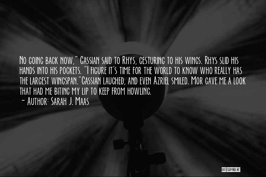 Sarah J. Maas Quotes: No Going Back Now, Cassian Said To Rhys, Gesturing To His Wings. Rhys Slid His Hands Into His Pockets. I