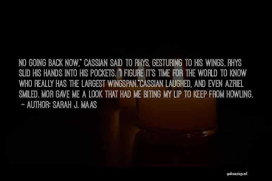 Sarah J. Maas Quotes: No Going Back Now, Cassian Said To Rhys, Gesturing To His Wings. Rhys Slid His Hands Into His Pockets. I