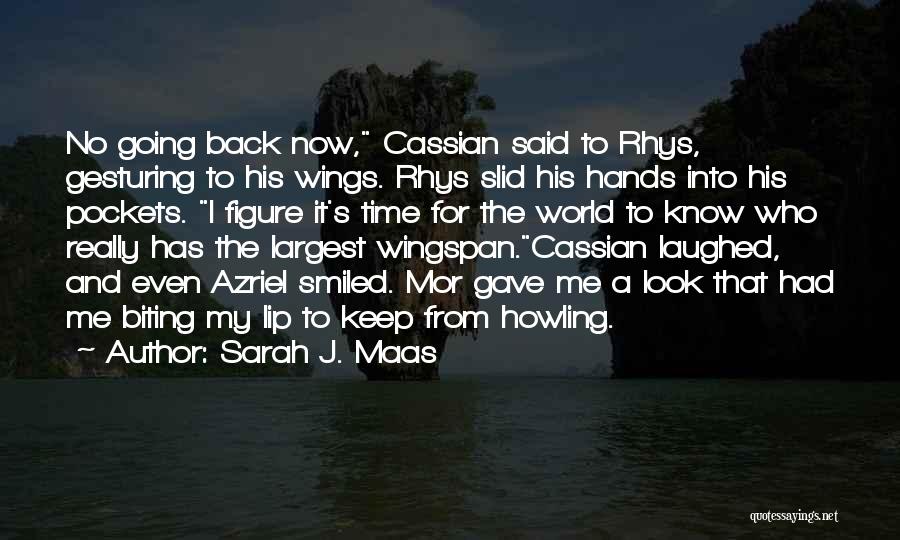 Sarah J. Maas Quotes: No Going Back Now, Cassian Said To Rhys, Gesturing To His Wings. Rhys Slid His Hands Into His Pockets. I