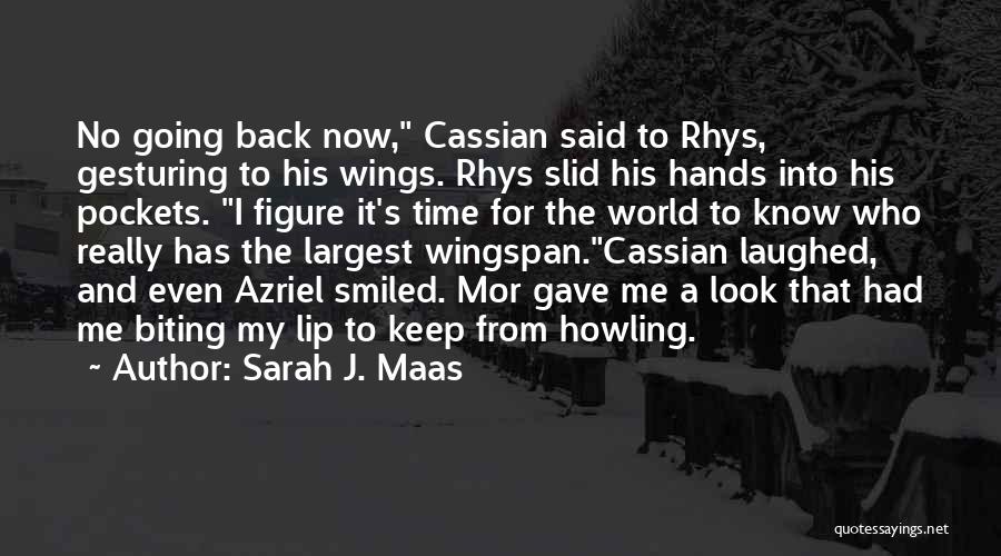 Sarah J. Maas Quotes: No Going Back Now, Cassian Said To Rhys, Gesturing To His Wings. Rhys Slid His Hands Into His Pockets. I