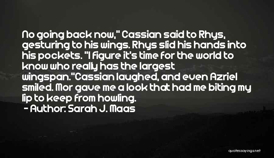 Sarah J. Maas Quotes: No Going Back Now, Cassian Said To Rhys, Gesturing To His Wings. Rhys Slid His Hands Into His Pockets. I