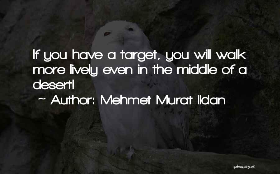 Mehmet Murat Ildan Quotes: If You Have A Target, You Will Walk More Lively Even In The Middle Of A Desert!