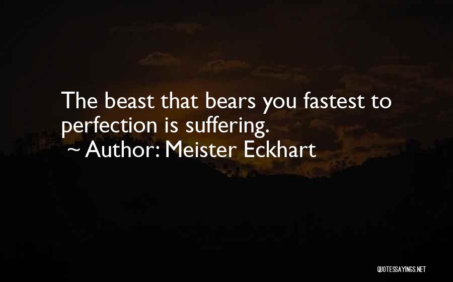 Meister Eckhart Quotes: The Beast That Bears You Fastest To Perfection Is Suffering.