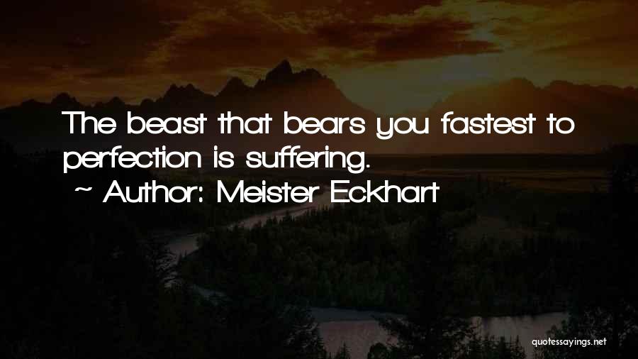Meister Eckhart Quotes: The Beast That Bears You Fastest To Perfection Is Suffering.
