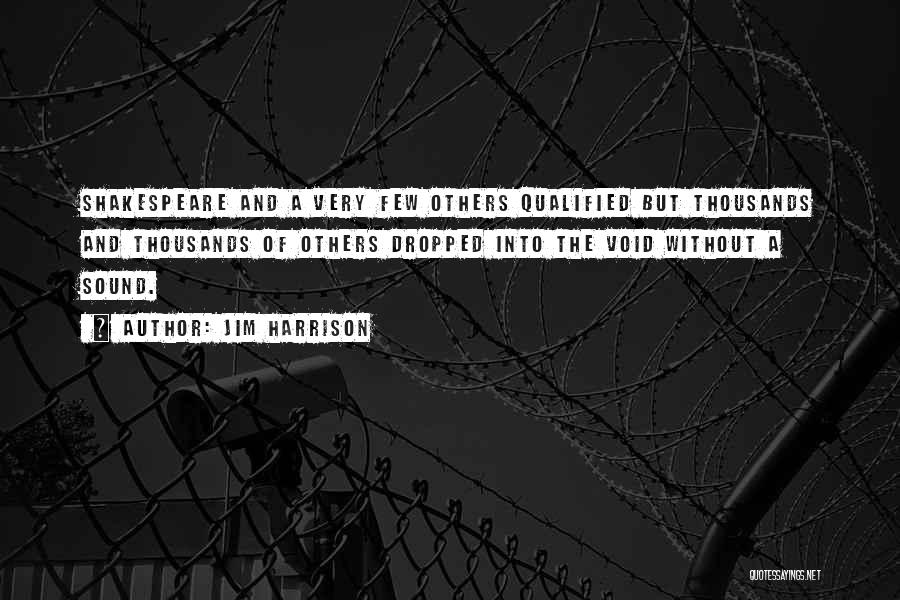 Jim Harrison Quotes: Shakespeare And A Very Few Others Qualified But Thousands And Thousands Of Others Dropped Into The Void Without A Sound.