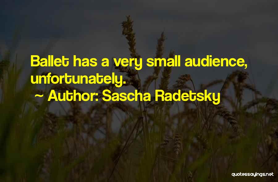 Sascha Radetsky Quotes: Ballet Has A Very Small Audience, Unfortunately.