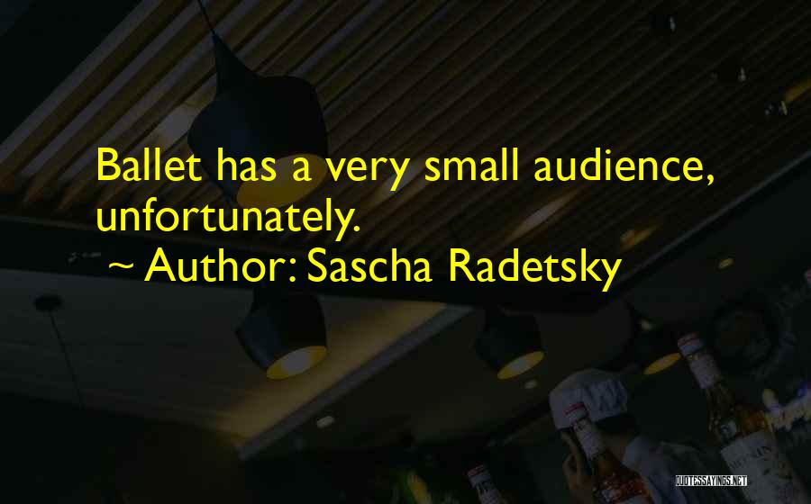 Sascha Radetsky Quotes: Ballet Has A Very Small Audience, Unfortunately.