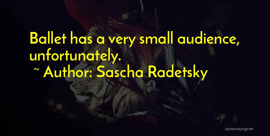 Sascha Radetsky Quotes: Ballet Has A Very Small Audience, Unfortunately.