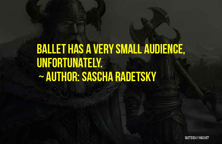 Sascha Radetsky Quotes: Ballet Has A Very Small Audience, Unfortunately.