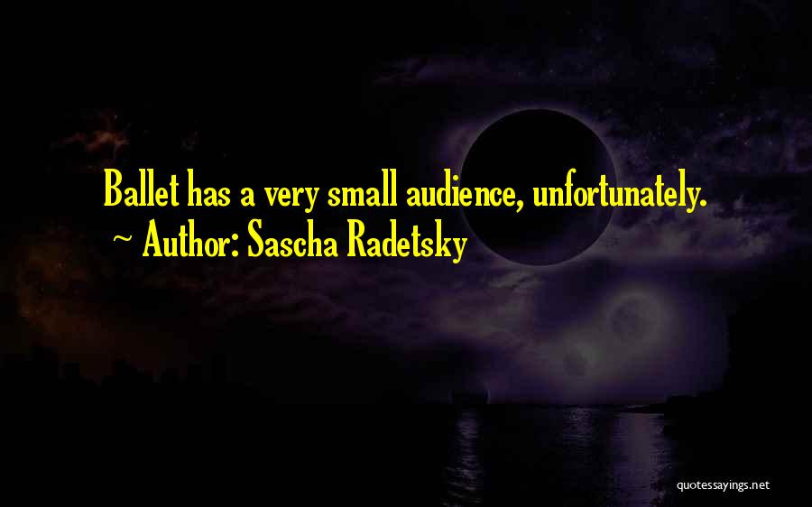 Sascha Radetsky Quotes: Ballet Has A Very Small Audience, Unfortunately.