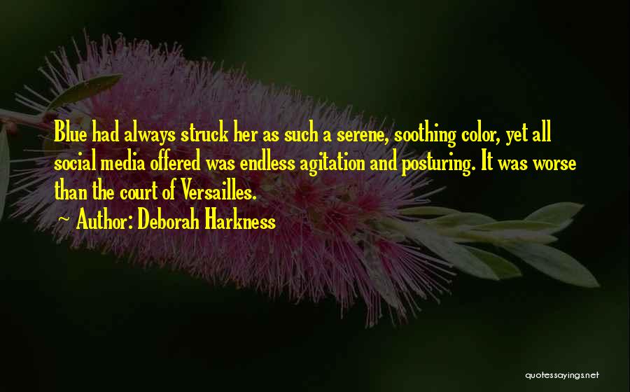 Deborah Harkness Quotes: Blue Had Always Struck Her As Such A Serene, Soothing Color, Yet All Social Media Offered Was Endless Agitation And