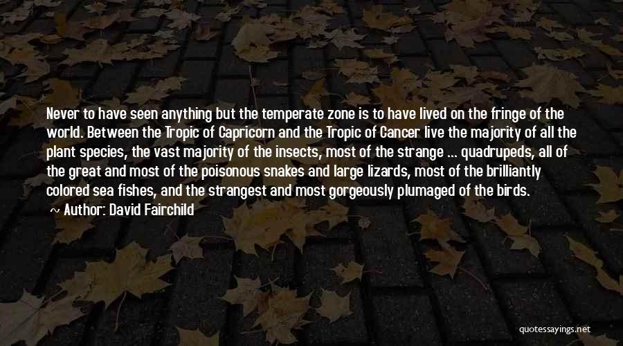 David Fairchild Quotes: Never To Have Seen Anything But The Temperate Zone Is To Have Lived On The Fringe Of The World. Between