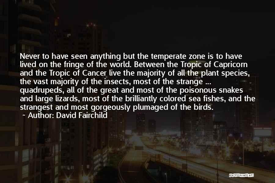 David Fairchild Quotes: Never To Have Seen Anything But The Temperate Zone Is To Have Lived On The Fringe Of The World. Between