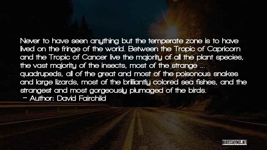 David Fairchild Quotes: Never To Have Seen Anything But The Temperate Zone Is To Have Lived On The Fringe Of The World. Between