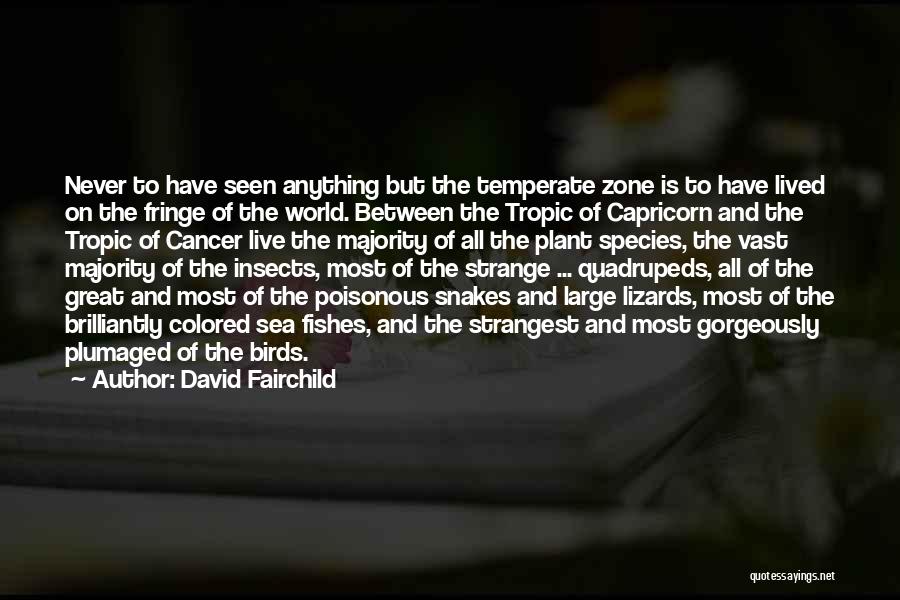 David Fairchild Quotes: Never To Have Seen Anything But The Temperate Zone Is To Have Lived On The Fringe Of The World. Between