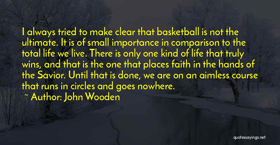 John Wooden Quotes: I Always Tried To Make Clear That Basketball Is Not The Ultimate. It Is Of Small Importance In Comparison To