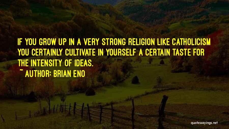 Brian Eno Quotes: If You Grow Up In A Very Strong Religion Like Catholicism You Certainly Cultivate In Yourself A Certain Taste For