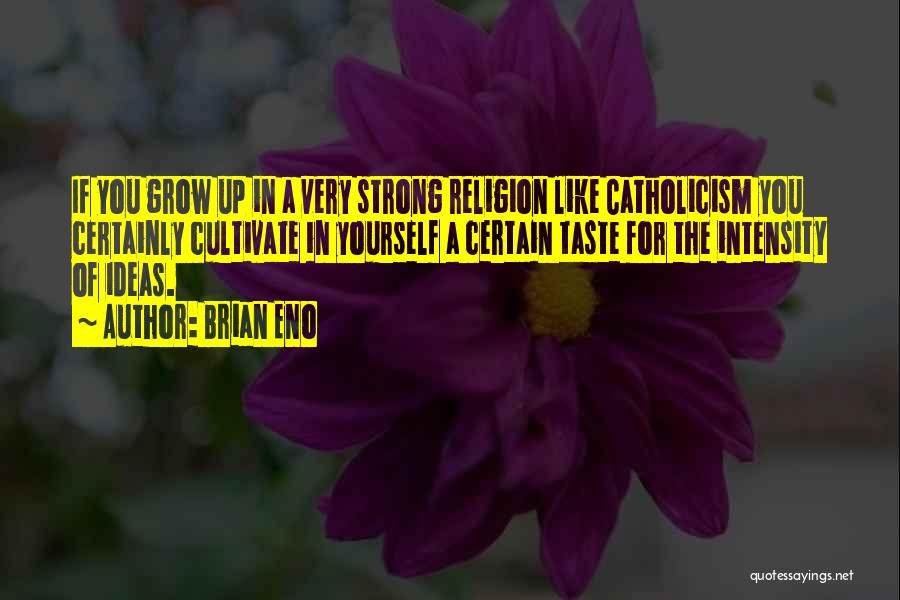 Brian Eno Quotes: If You Grow Up In A Very Strong Religion Like Catholicism You Certainly Cultivate In Yourself A Certain Taste For