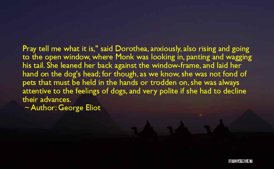 George Eliot Quotes: Pray Tell Me What It Is, Said Dorothea, Anxiously, Also Rising And Going To The Open Window, Where Monk Was