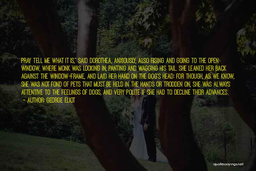 George Eliot Quotes: Pray Tell Me What It Is, Said Dorothea, Anxiously, Also Rising And Going To The Open Window, Where Monk Was