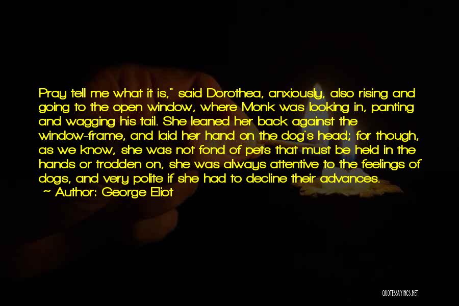 George Eliot Quotes: Pray Tell Me What It Is, Said Dorothea, Anxiously, Also Rising And Going To The Open Window, Where Monk Was