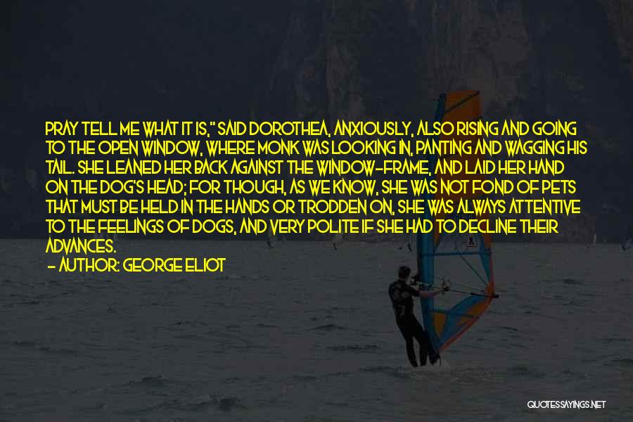 George Eliot Quotes: Pray Tell Me What It Is, Said Dorothea, Anxiously, Also Rising And Going To The Open Window, Where Monk Was