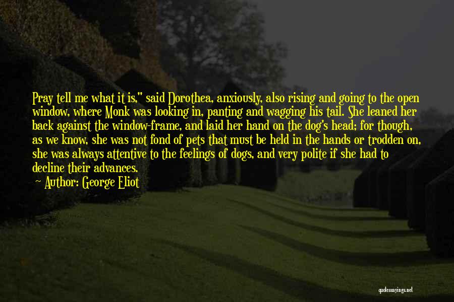 George Eliot Quotes: Pray Tell Me What It Is, Said Dorothea, Anxiously, Also Rising And Going To The Open Window, Where Monk Was