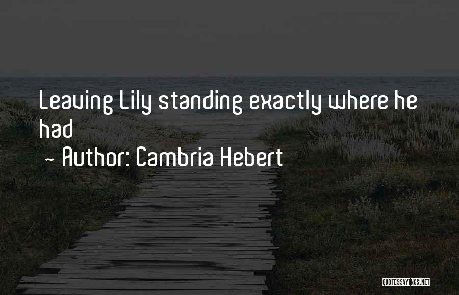 Cambria Hebert Quotes: Leaving Lily Standing Exactly Where He Had
