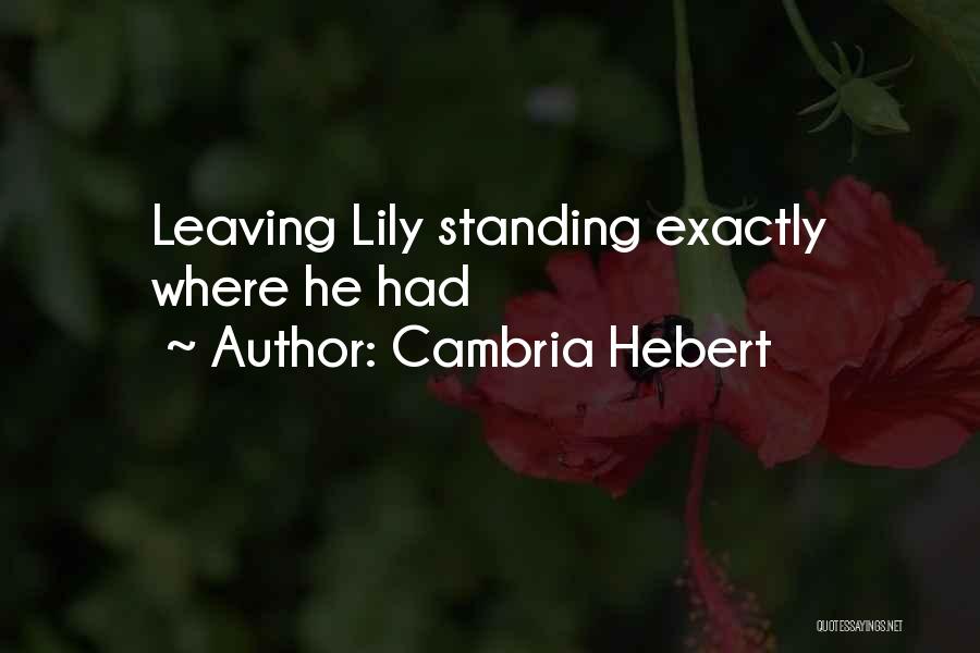 Cambria Hebert Quotes: Leaving Lily Standing Exactly Where He Had