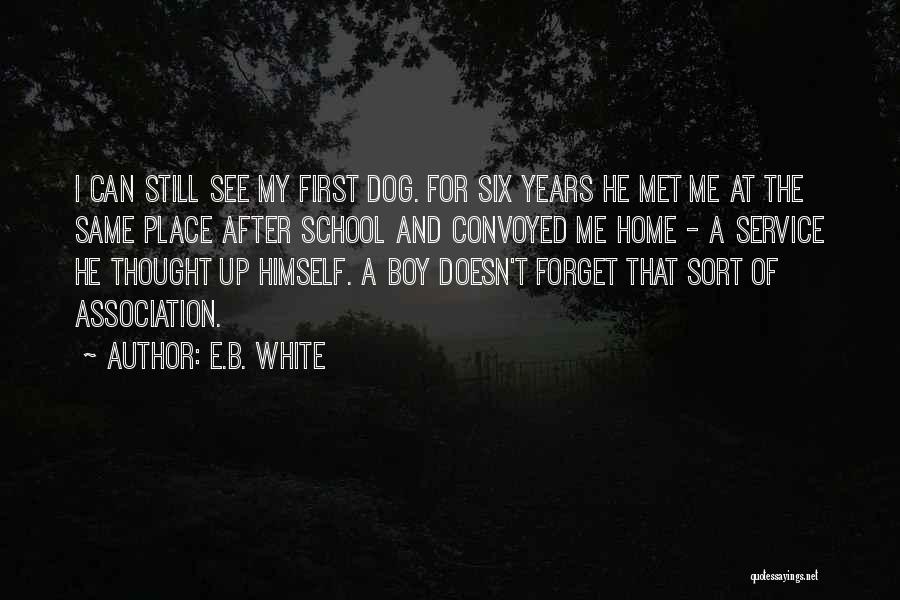 E.B. White Quotes: I Can Still See My First Dog. For Six Years He Met Me At The Same Place After School And