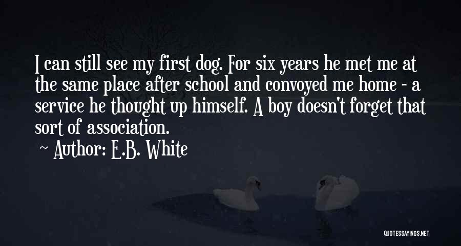 E.B. White Quotes: I Can Still See My First Dog. For Six Years He Met Me At The Same Place After School And