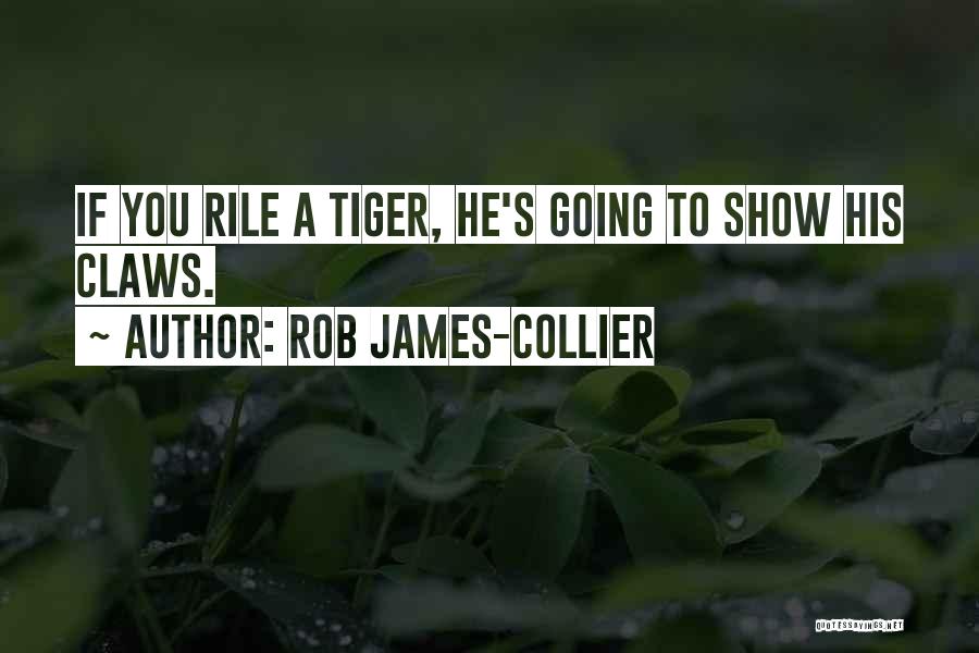 Rob James-Collier Quotes: If You Rile A Tiger, He's Going To Show His Claws.