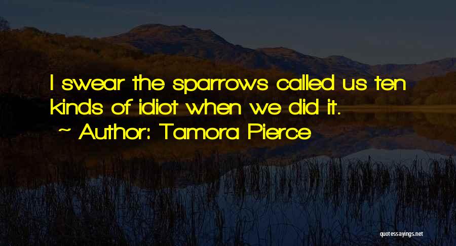 Tamora Pierce Quotes: I Swear The Sparrows Called Us Ten Kinds Of Idiot When We Did It.