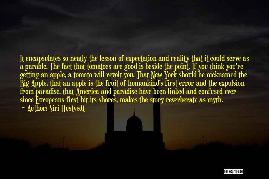 Siri Hustvedt Quotes: It Encapsulates So Neatly The Lesson Of Expectation And Reality That It Could Serve As A Parable. The Fact That