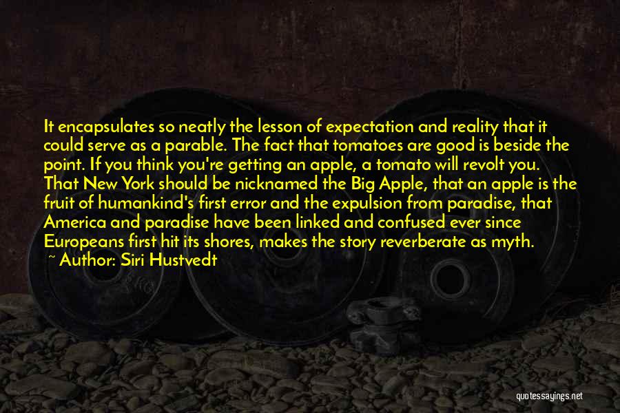 Siri Hustvedt Quotes: It Encapsulates So Neatly The Lesson Of Expectation And Reality That It Could Serve As A Parable. The Fact That