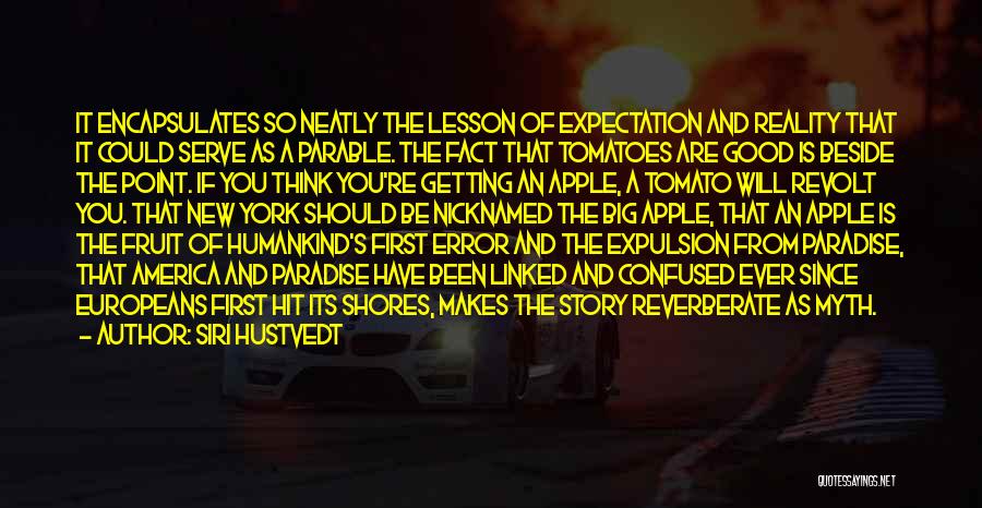 Siri Hustvedt Quotes: It Encapsulates So Neatly The Lesson Of Expectation And Reality That It Could Serve As A Parable. The Fact That