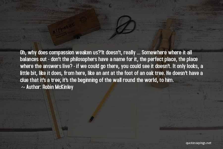 Robin McKinley Quotes: Oh, Why Does Compassion Weaken Us?'it Doesn't, Really ... Somewhere Where It All Balances Out - Don't The Philosophers Have